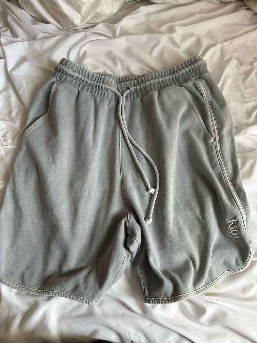 Kith Men's Light Gray Fleece Drawstring Athletic Shorts